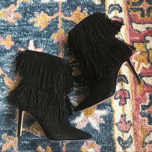 SAM EDELMAN | Suede Stiletto Fringe Boots